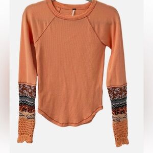Free People In the Mix Cuff Top sz S